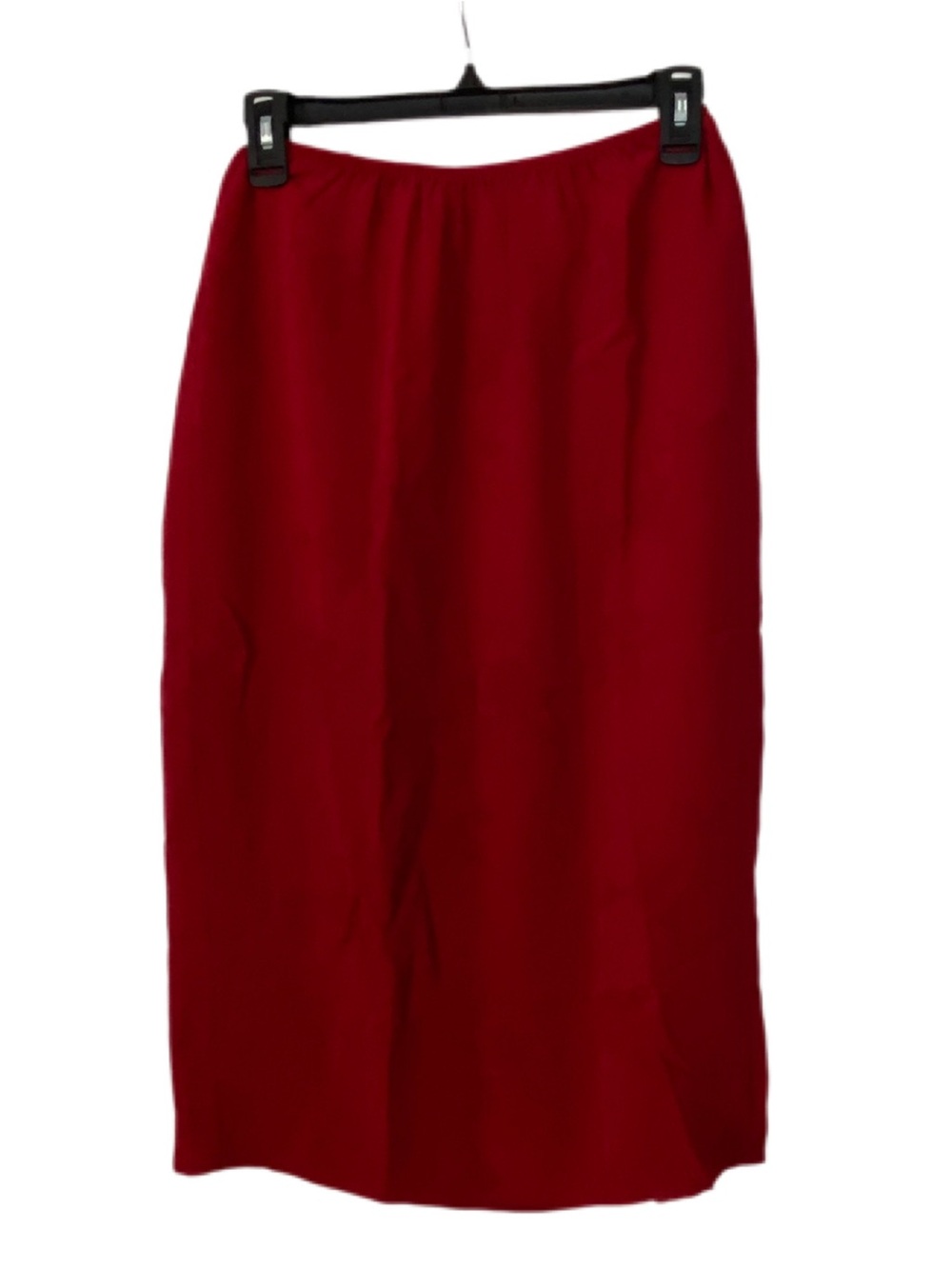 Esprit de Corp Deep Red Midi Skirt Lined Subtle Floral Print Size 9/10 (5/6)